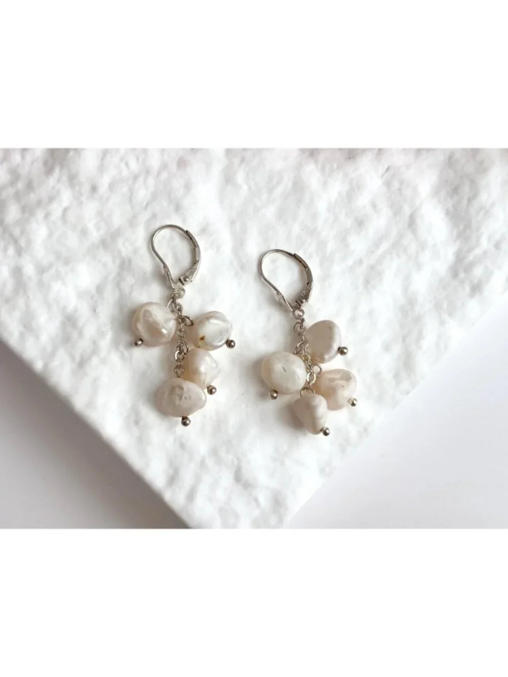 Freshwater Pearl Accented Vintage Sterling Silver 925 Drop Earrings